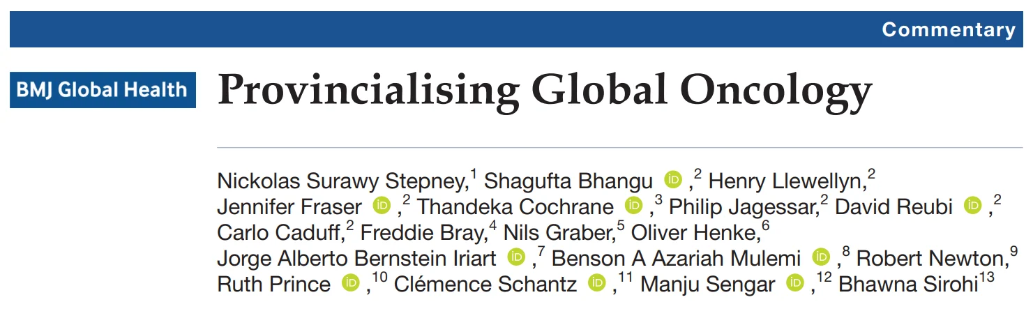 Oliver Henke: Provincialising Global Oncology