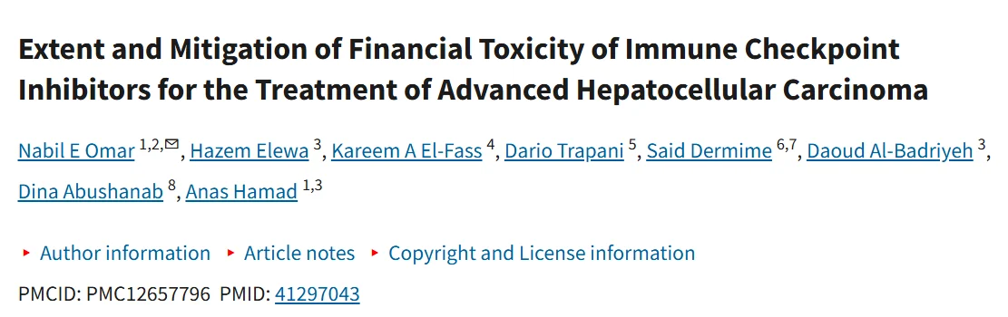 Nabil Elhadi Omar: Evidence-Based Approaches to Reduce Financial Toxicity in HCC Treatment 3 Nabil Elhadi Omar