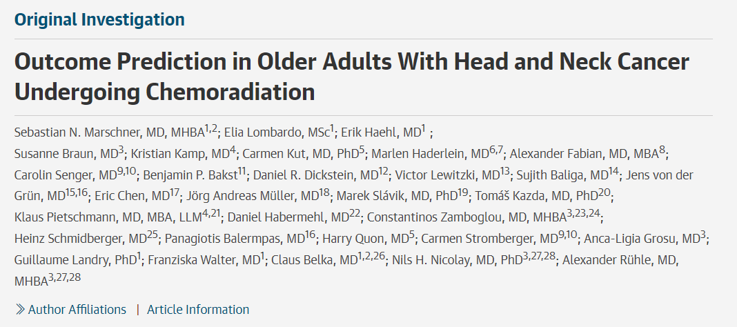 Alexander Rühle and Team Advance AI-Based Outcome Prediction in Head and Neck Cancer 2 Alexander Rühle