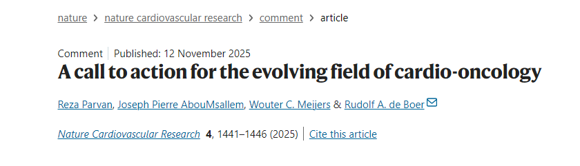 Rudolf de Boer: A Call to Action for the Evolving Field of Cardio-Oncology 2 Rudolf de Boer
