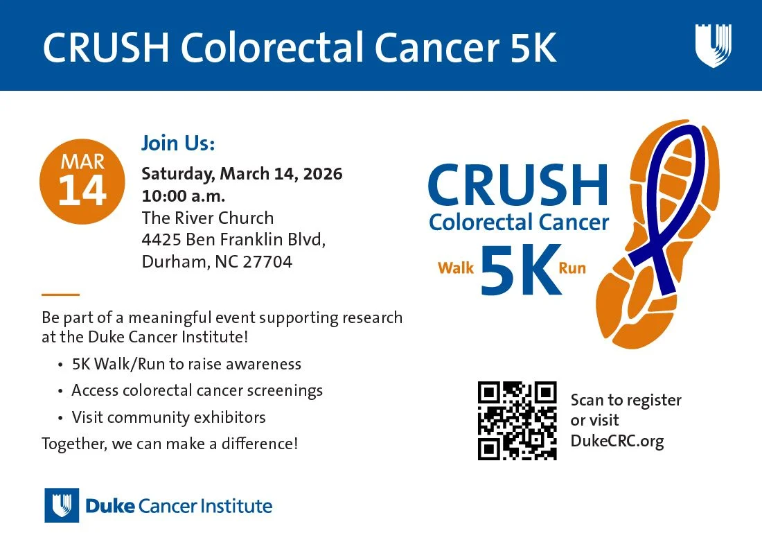 Nicholas DeVito: Join the CRUSH Colorectal Cancer 5K at The River Church in Durham