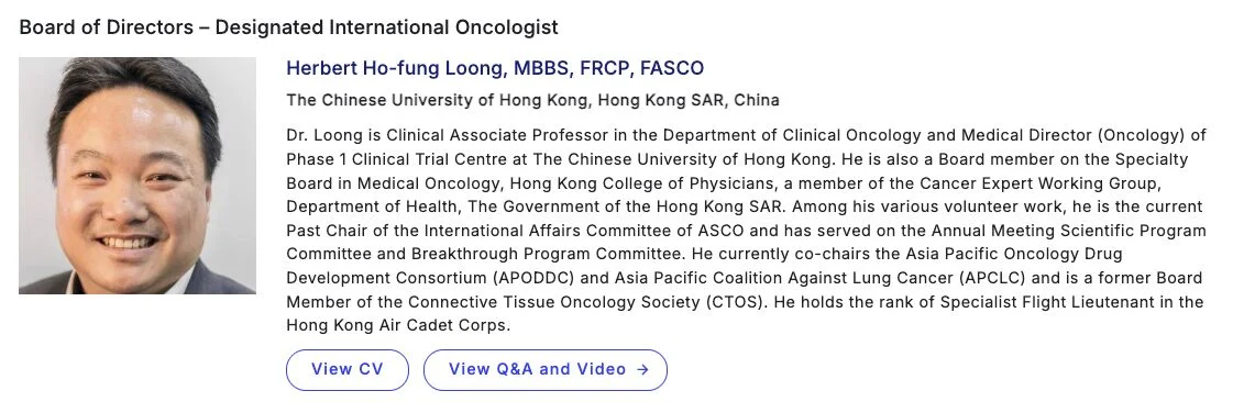 Herbert Loong: Last Week to Cast Your Vote in the ASCO Board of Directors Election 2 Herbert Loong