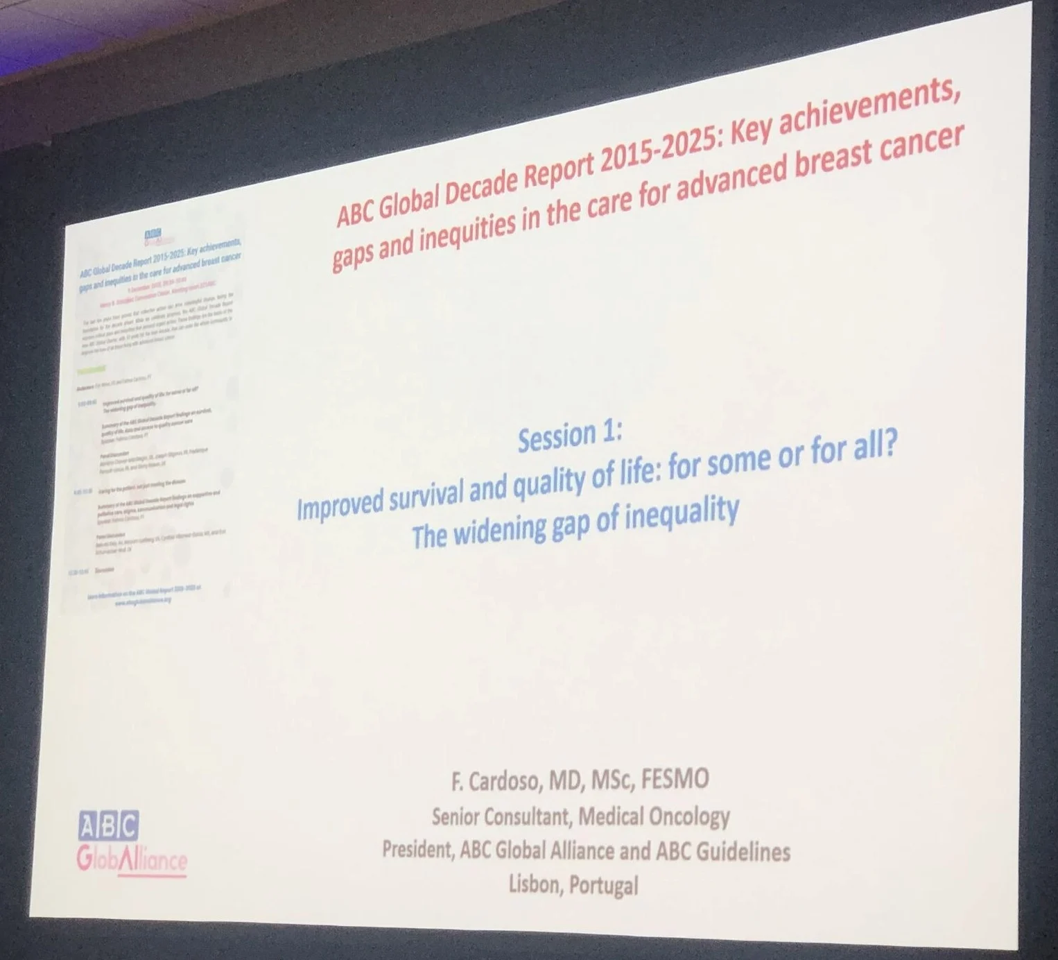 Runcie Chidebe: Fatima Cardoso Presents the Advanced Breast Cancer Global Decade Report 2015–2025 2 Runcie Chidebe: Fatima Cardoso Presents the Advanced Breast Cancer Global Decade Report 2015–2025