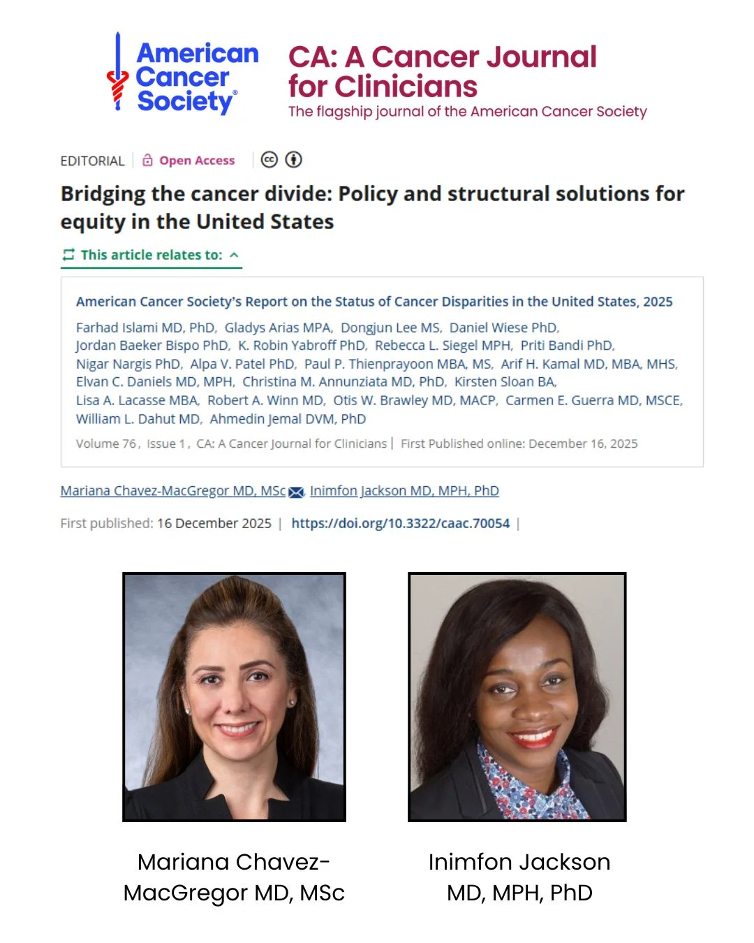 Persistent Disparities Across the Cancer Care Continuum - American Cancer Society Journals 2 Persistent Disparities Across the Cancer Care Continuum - American Cancer Society Journals