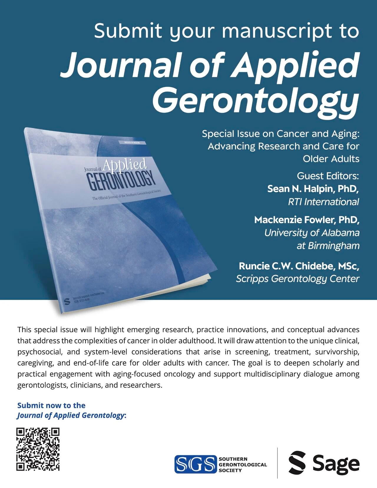 Runcie C.W. Chidebe Appointed Guest Editor for Journal of Applied Gerontology Special Issue