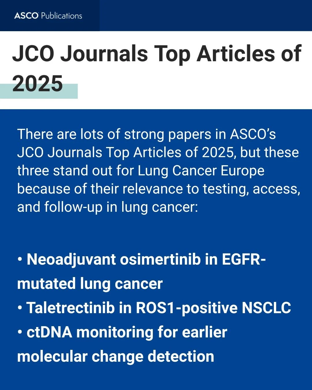 Encouraging to See Lung Cancer Papers Across JCO’s Top Articles of 2025 - Lung Cancer Europe