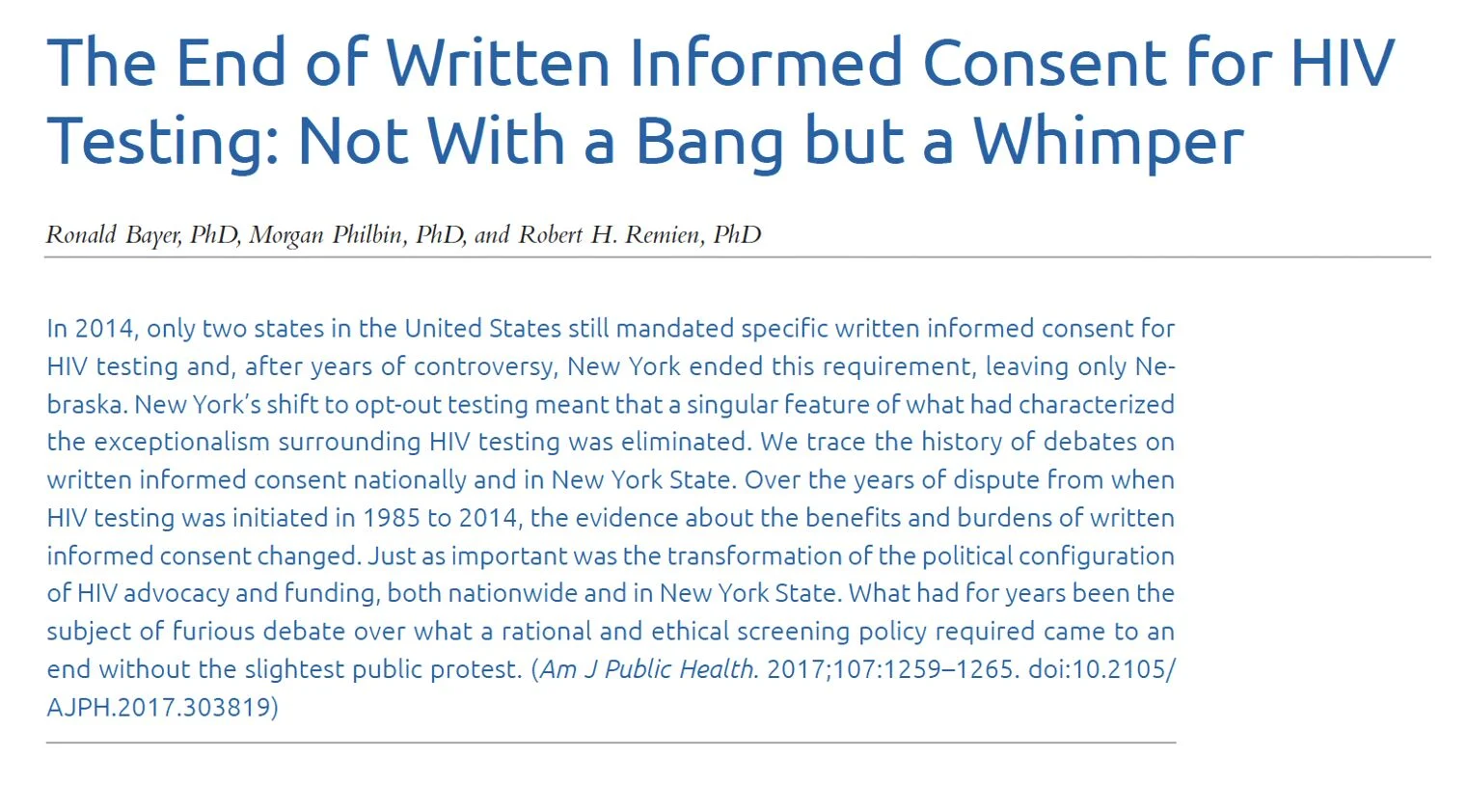 Drew Moghanaki: Lung Cancer Screening at an Inflection Point - Lessons From HIV Testing