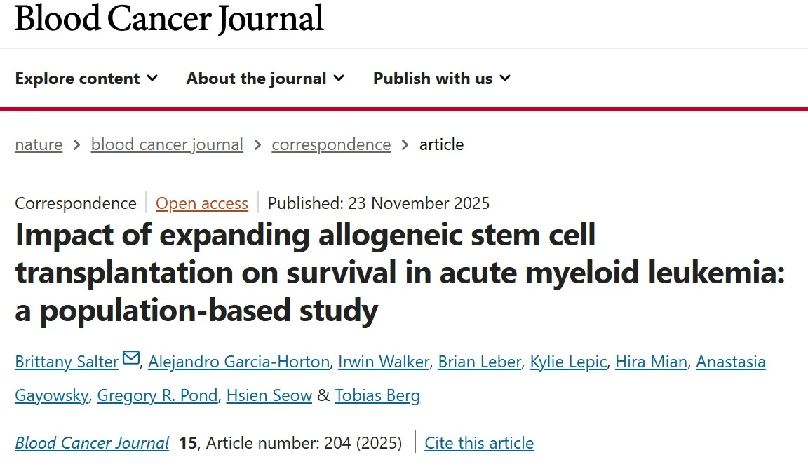 Tobias Berg: How Expanded AML Transplants Are Saving Lives Across Ontario