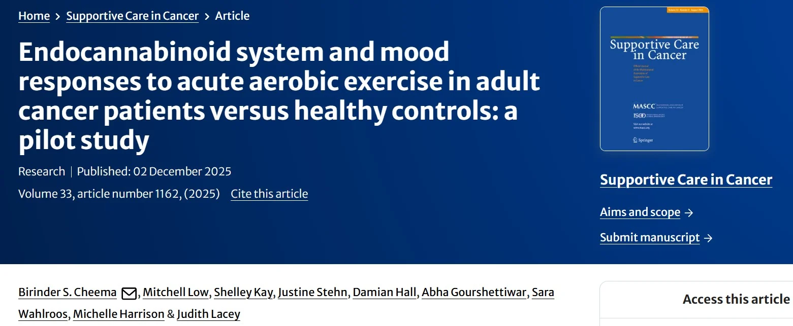 Judith Lacey: Aerobic Exercise Boosts Endocannabinoids and Mood in Adults with Cancer 2 Judith Lacey: Aerobic Exercise Boosts Endocannabinoids and Mood in Adults with Cancer