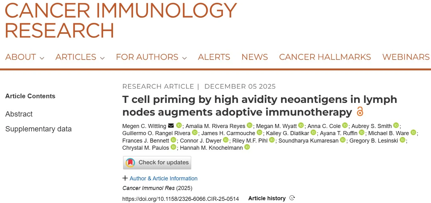 Chrystal Paulos: High-Avidity Neoantigens Drive Durable T Cell Responses in Solid Tumors 2 Chrystal Paulos: High-Avidity Neoantigens Drive Durable T Cell Responses in Solid Tumors
