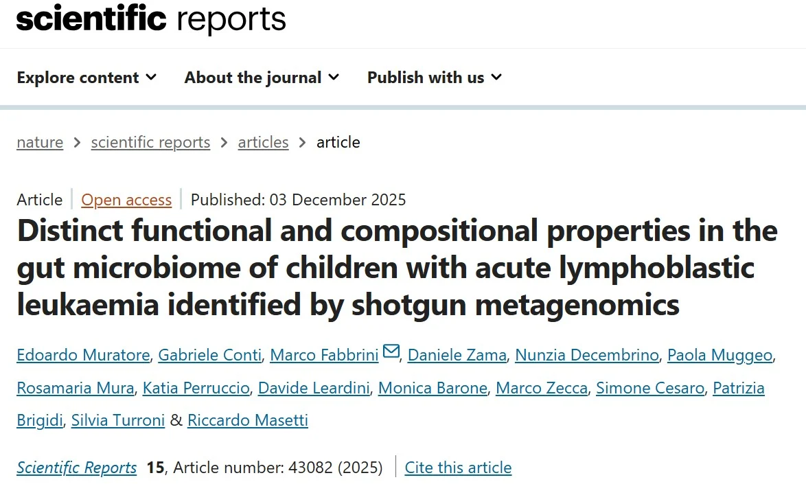 Simone Cesaro: Is Gut Microbiome Disturbance a Step in Pediatric ALL Pathogenesis? 2 Simone Cesaro: Is Gut Microbiome Disturbance a Step in Pediatric ALL Pathogenesis?
