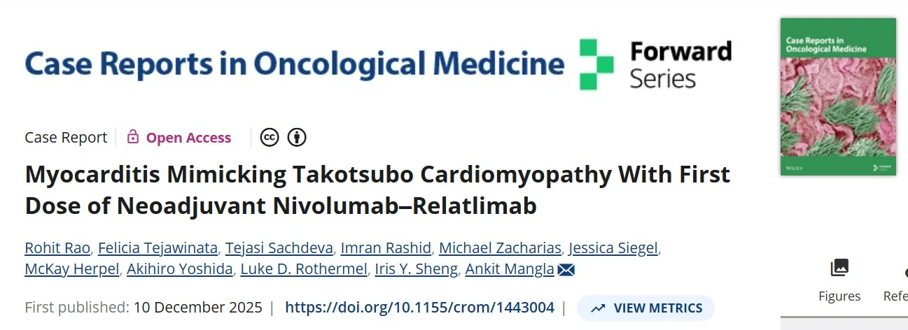 Ankit Mangla: Myocarditis Mimicking Takotsubo With Checkpoint Inhibitors 2 Ankit Mangla: Myocarditis Mimicking Takotsubo With Checkpoint Inhibitors