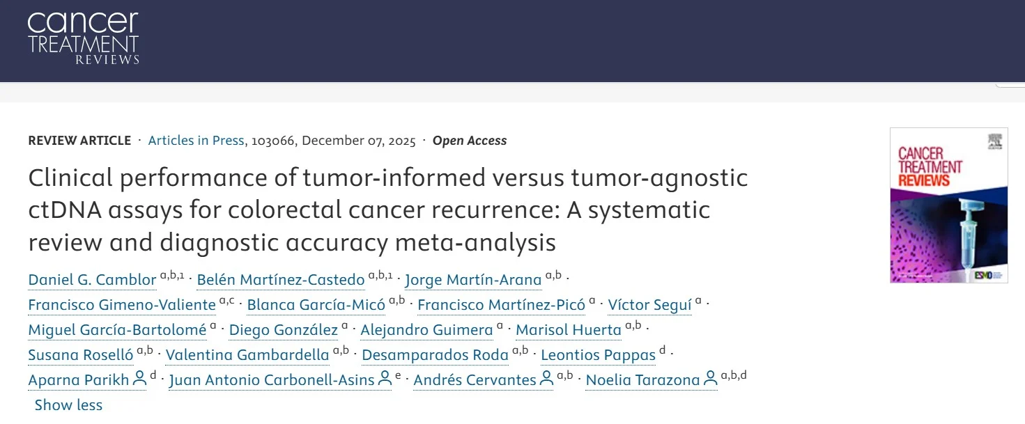 Noelia Tarazona: Tumor Informed vs Tumor Agnostic ctDNA Assays for Colorectal Cancer Recurrence 2 Noelia Tarazona: Tumor Informed vs Tumor Agnostic ctDNA Assays for Colorectal Cancer Recurrence