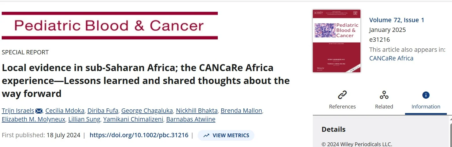Local Evidence and Childhood Cancer Research in Sub Saharan Africa - CANCaRe Africa 2 Local Evidence and Childhood Cancer Research in Sub Saharan Africa - CANCaRe Africa