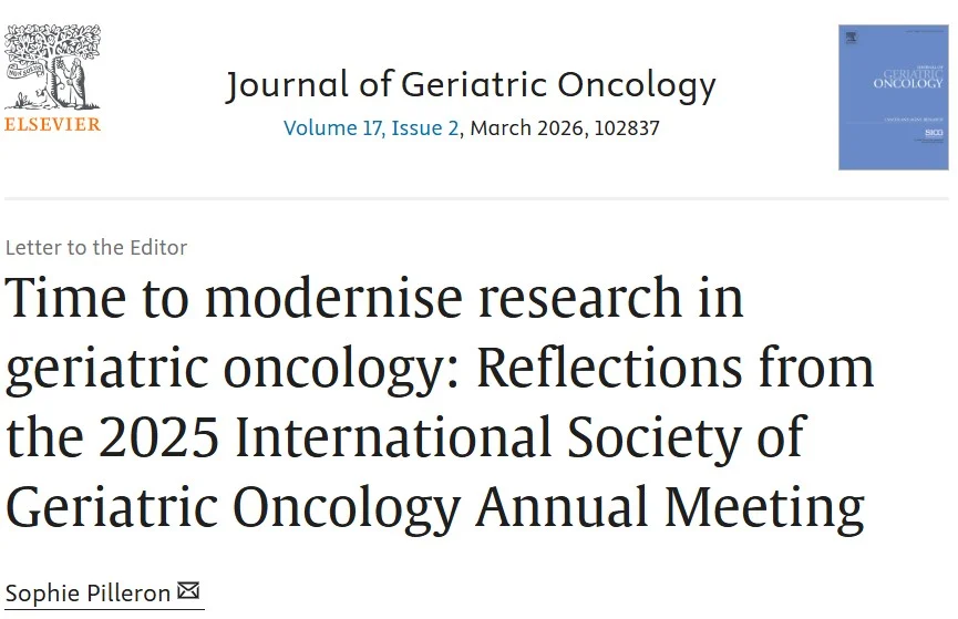 Sophie Pilleron: Time to Modernise Research in Geriatric Oncology