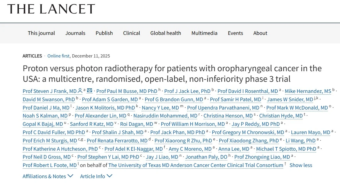Christian Hyde: Proton Therapy Improves Survival and Quality of Life for Oropharyngeal Cancer Patients
