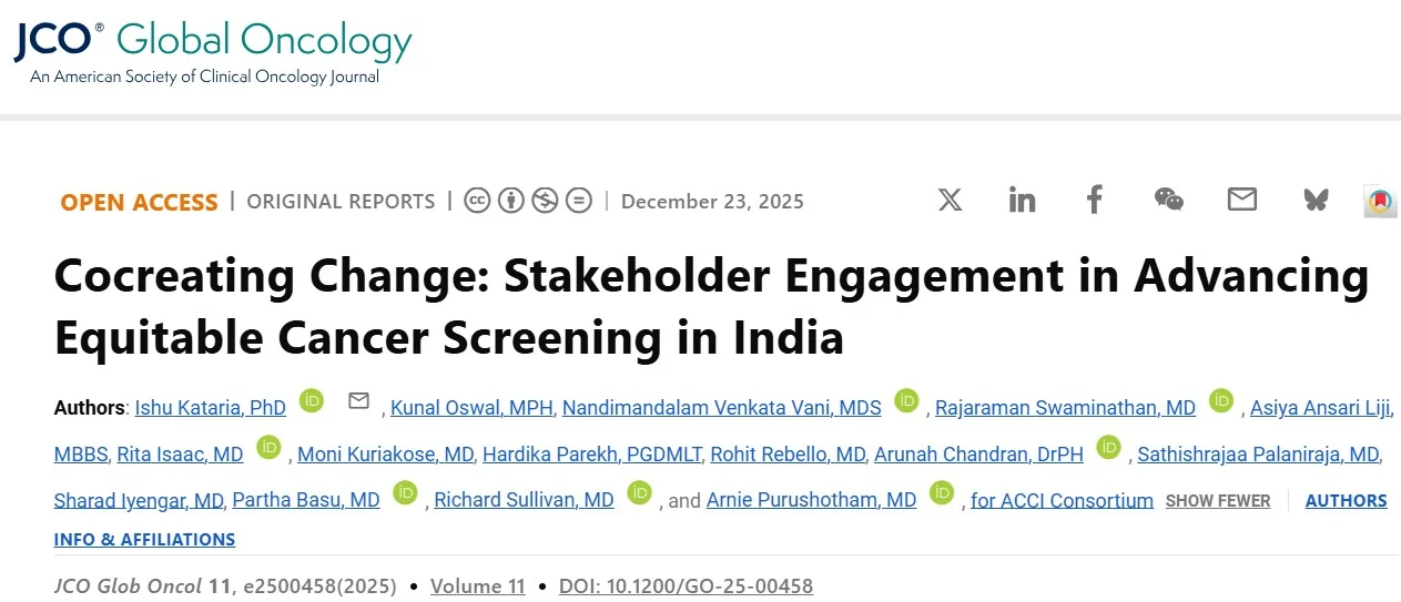 Arunah Chandran: Co-creating Change for Equitable Cancer Care in Three States in India