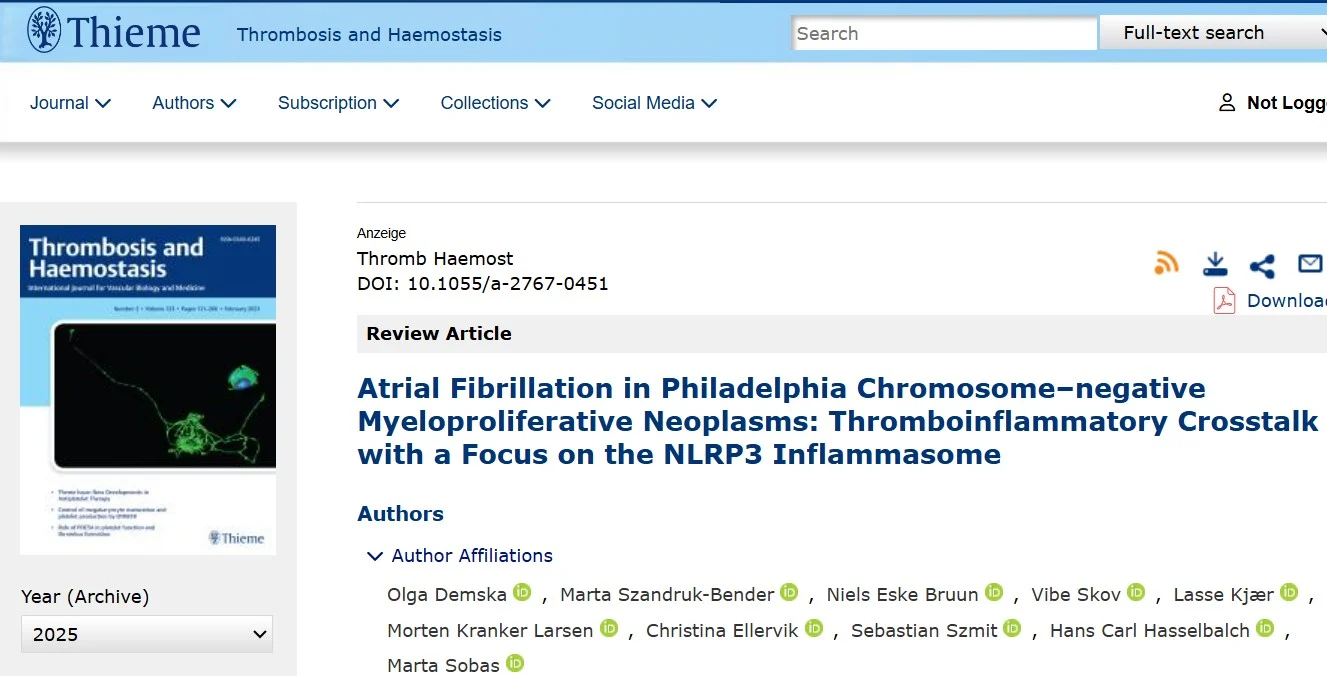 Sebastian Szmit: Thromboinflammatory Crosstalk in Atrial Fibrillation and Myeloproliferative Neoplasms
