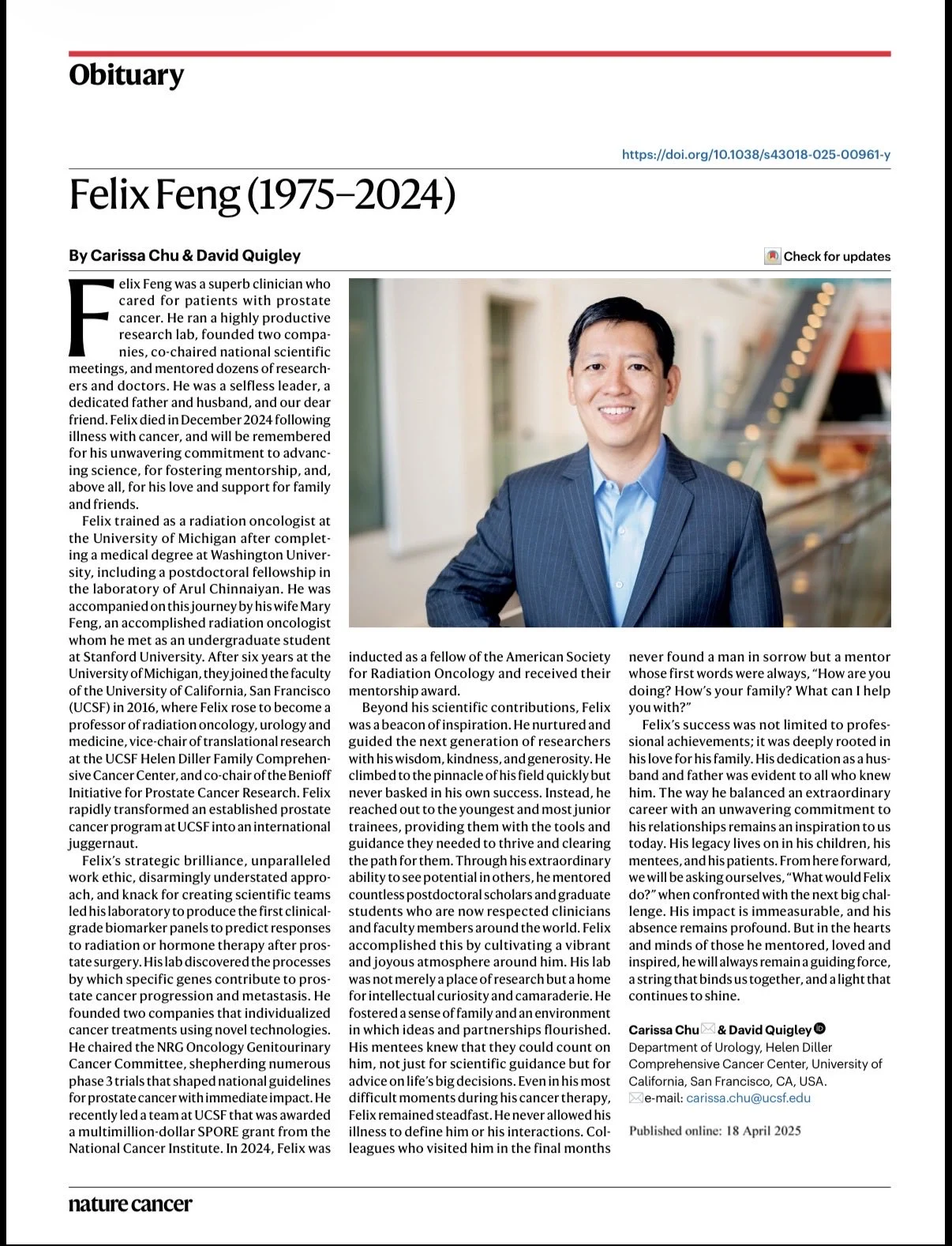 Petros Grivas: Remembering Felix Feng - A Legacy That Continues to Inspire 2 Felix Feng