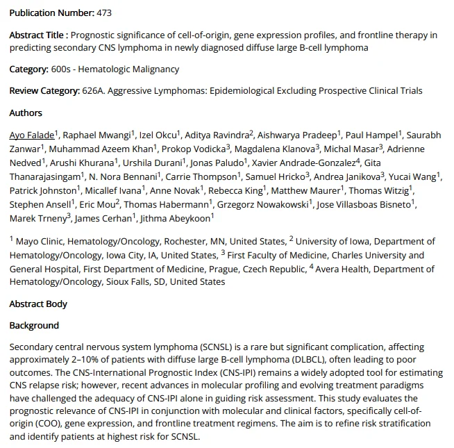 Ajay Major: SCNSL Incidence Based on COO/GEP in DLBCL