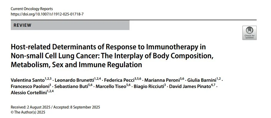 Alessio Cortellini: Host Related Determinants of ICI Response in NSCLC 2 Alessio Cortellini: Host Related Determinants of ICI Response in NSCLC
