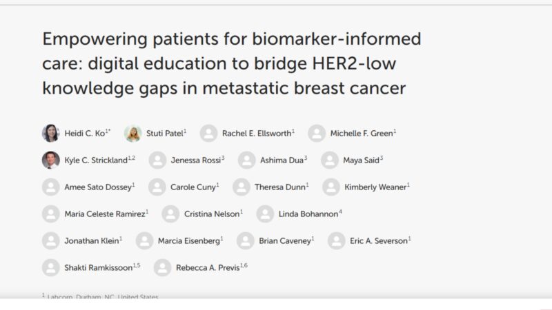 Heidi Ko: Empowering Patients on HER2 Biomarker Testing in Breast Cancer 2 Heidi Ko