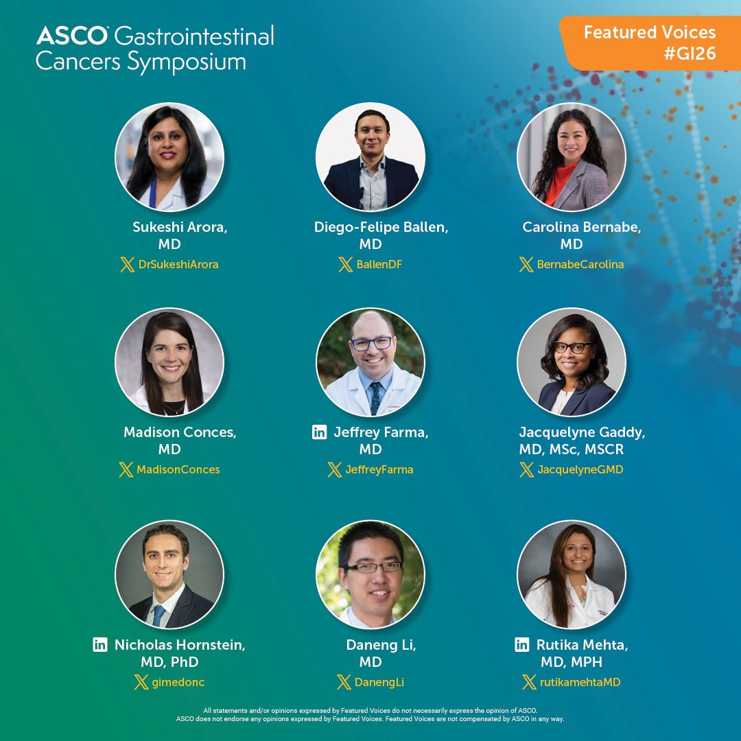 ASCO Announces Featured Voices of the Gastrointestinal Cancers Symposium 2026 2 ASCO Gastrointestinal Cancers Symposium
