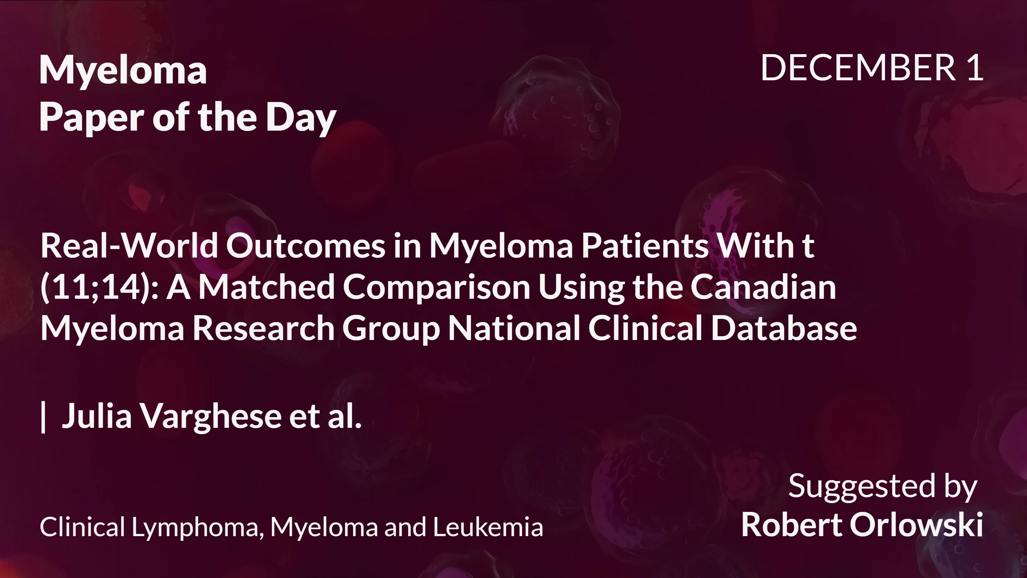 Myeloma Paper of the Day