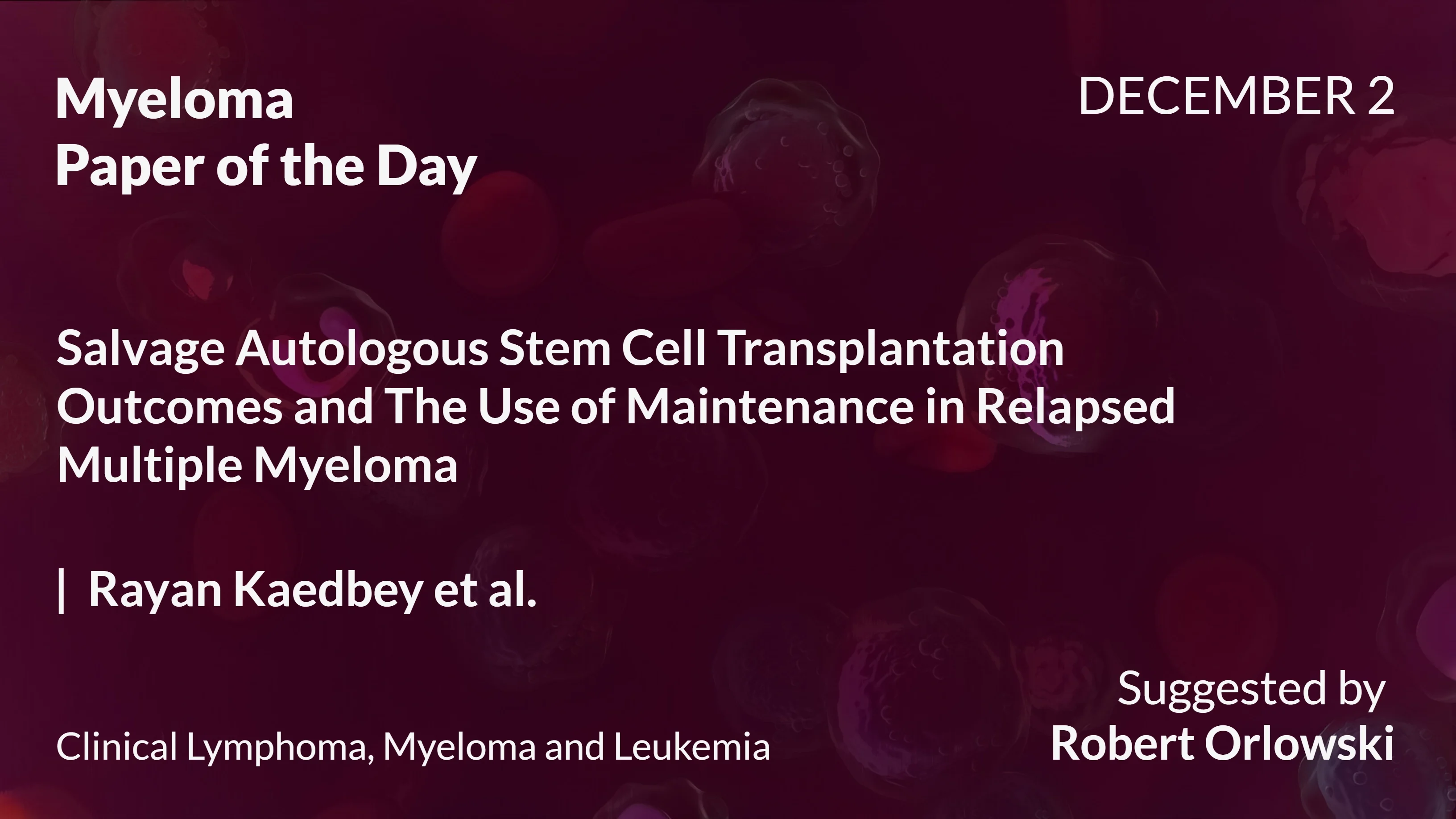 Myeloma Paper of the Day