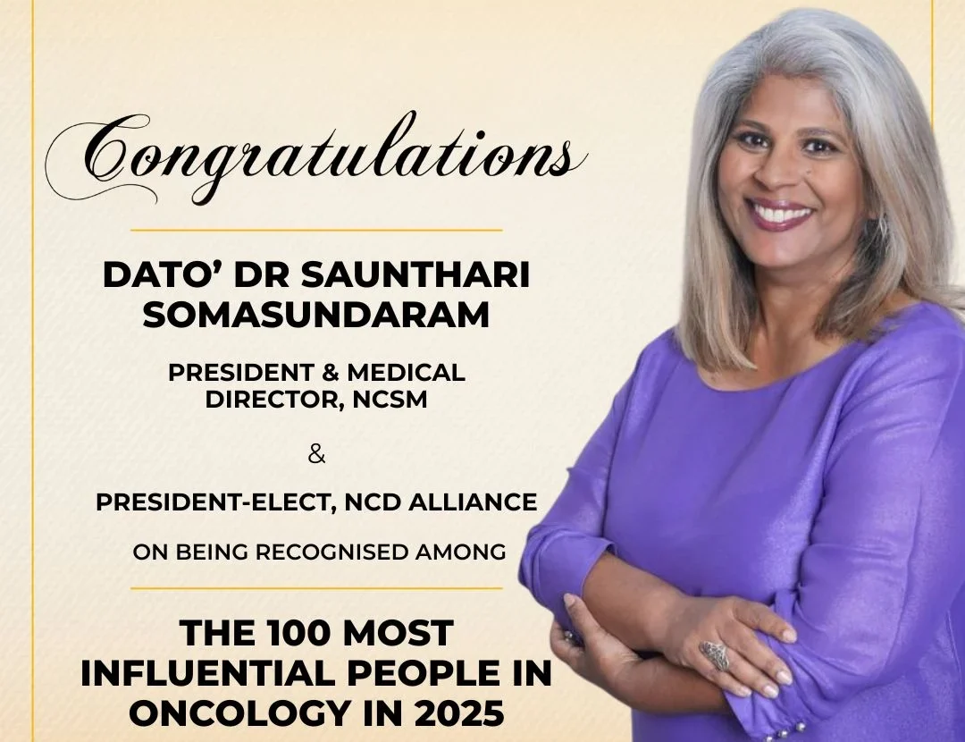 Saunthari Somasundaram Named Among OncoDaily’s 100 Most Influential People in Oncology 2025 - NCSM