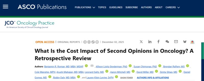Nirmala Bhoo Pathy: The Cost Impact of Second Opinions in Oncology