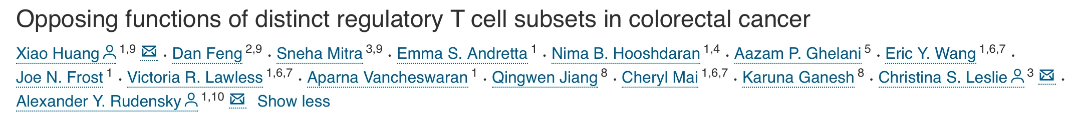 Joseph Steward: Heterogeneity and Identification of Distinct Tumoral Regulatory T-Cell Subsets in Colorectal Cancer