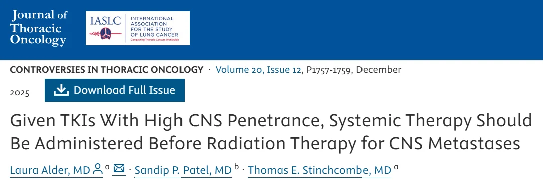 Laura Alder: Which Should Come First for CNS Metastases - Radiation Therapy or CNS-Penetrant TKIs? 3 Laura Alder