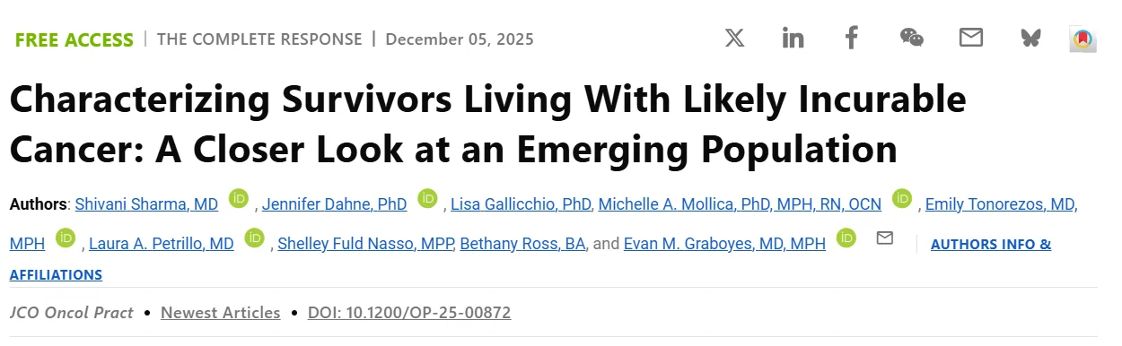 Jennifer Dahne: Characterizing Survivors Living With Likely Incurable Cancer 2 Jennifer Dahne