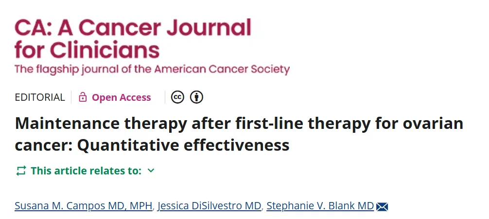 Maintenance Therapy After First-Line Therapy for Ovarian Cancer - ACS Journals 2 Maintenance Therapy
