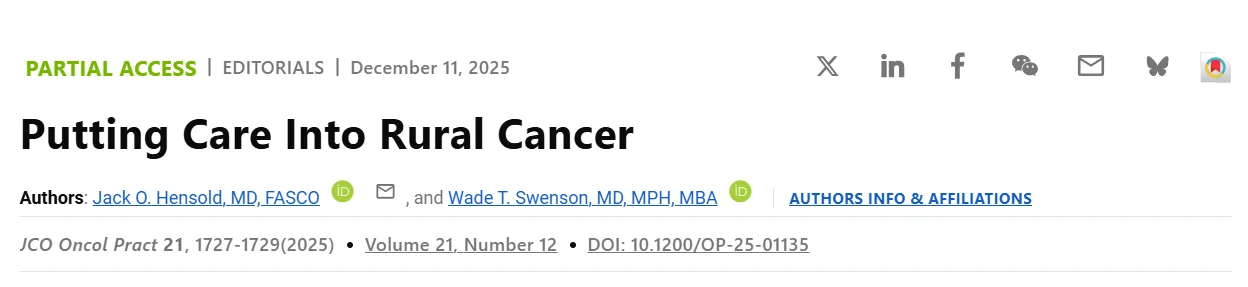Wade Swenson: Putting Care Into Rural Cancer