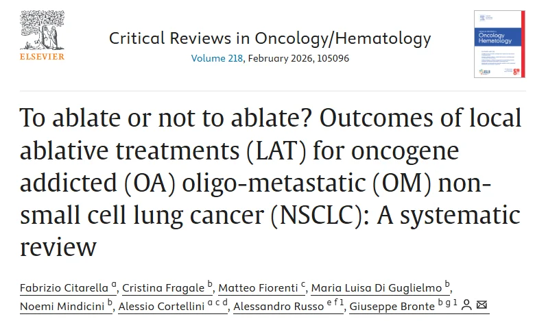Alessandro Russo: Evaluating the Role of Local Ablative Treatments for Oncogene-Addicted NSCLCs 2 Alessandro Russo