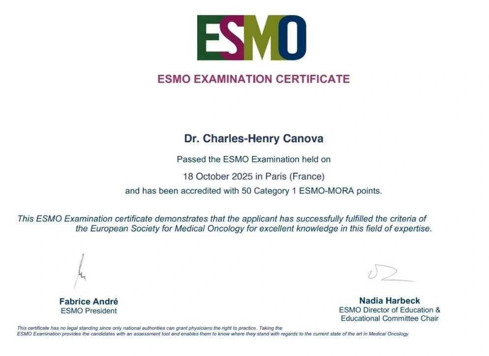 Charles-Henry Canova Reflects on Taking the ESMO Exam a Decade After His Thesis 2 Henry Canova