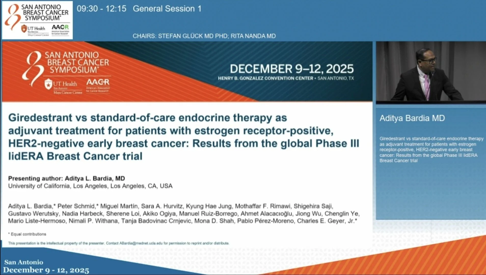 Olubukola Ayodele: LidERA Trial Results at SABCS 2025 2 LidERA
