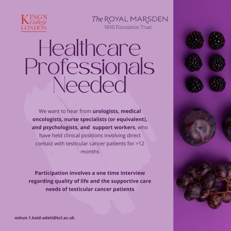 Mieke Van Hemelrijck: Help us Develop a New QOL Questionnaire For Testicular Cancer Patients 2 Mieke Van Hemelrijck