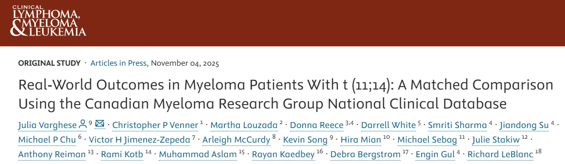 Myeloma Paper of the Day, December 1st, Suggested by Robert Orlowski