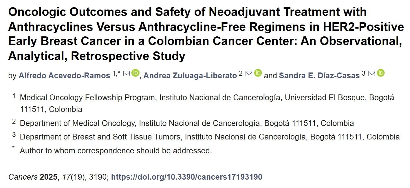 Alfredo Acevedo Ramos: Are Anthracyclines Still an Option in HER2-Positive Early Breast Cancer? 2 Alfredo Acevedo Ramos: Are Anthracyclines Still an Option in HER2-Positive Early Breast Cancer?
