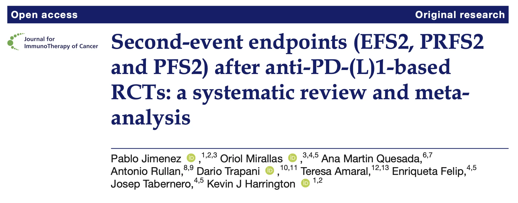 Oriol Mirallas: Comprehensive Meta-Analysis on Early Anti-PD-(L)1 Use in Cancer Therapy