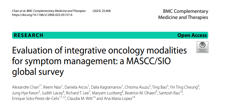Global Insights on Integrative Oncology Approaches for Symptom Management - Society for Integrative Oncology