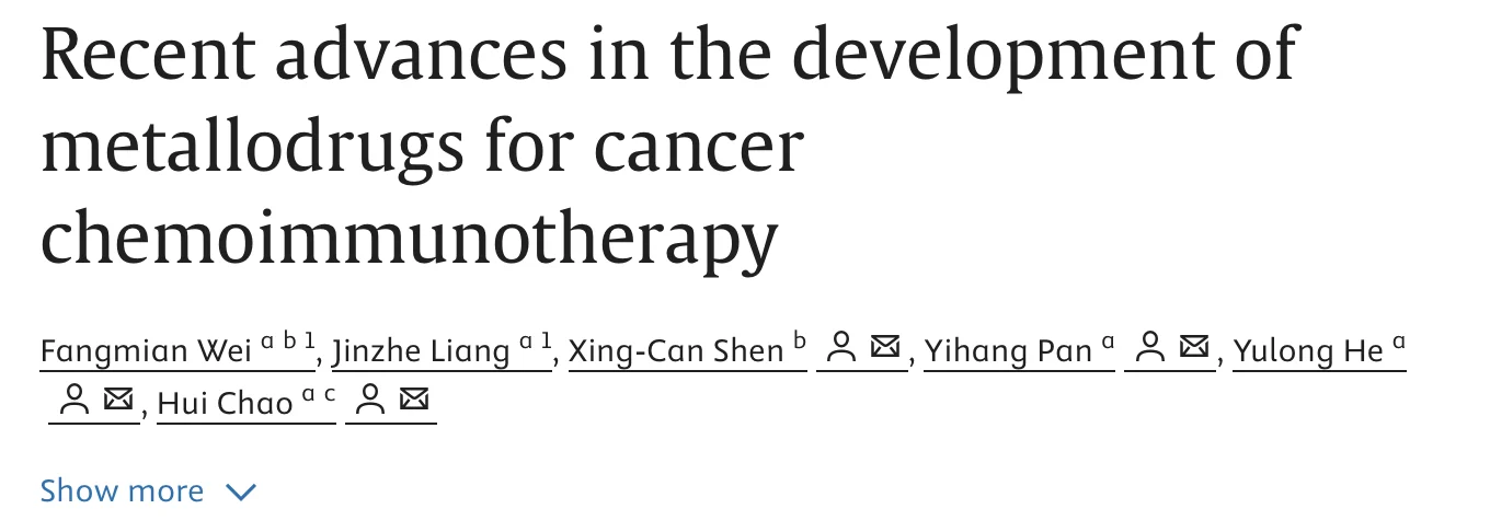 Metallodrugs in Cancer Chemoimmunotherapy - The Babak Lab