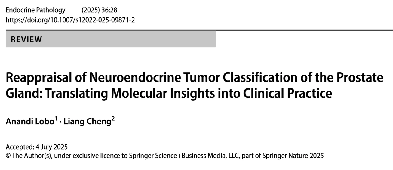 Liang Cheng: Reappraisal of Neuroendocrine Tumor Classification of the Prostate Gland
