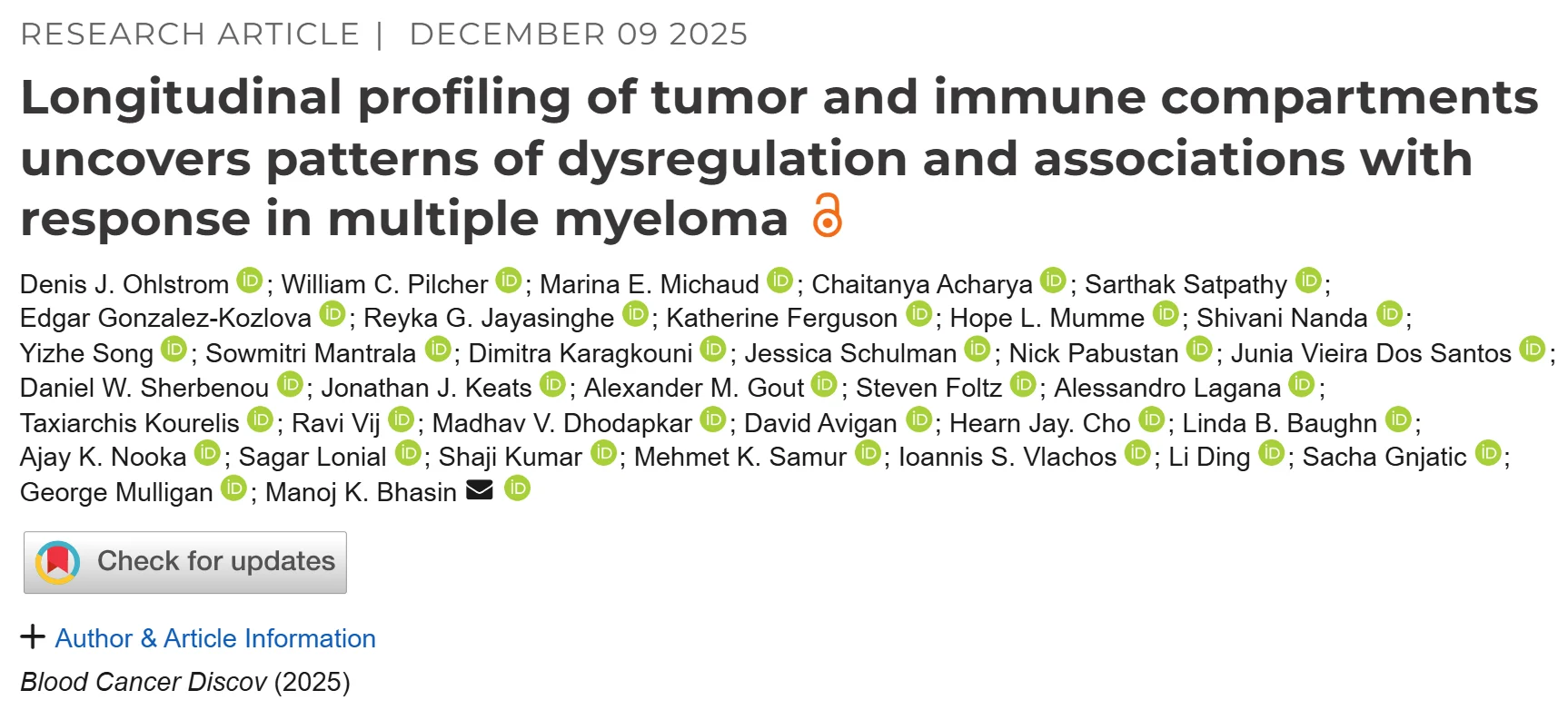 Myeloma Paper of the Day, December 10th, Suggested by Robert Orlowski
