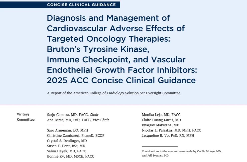 Sarju Ganatra: New CardioOncology American College of Cardiology Concise Clinical Guidance 2 Sarju Ganatra: New CardioOncology American College of Cardiology Concise Clinical Guidance