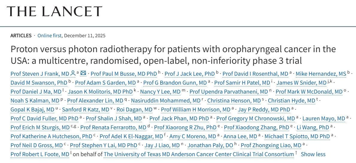 Gopal Bajaj: Truly a landmark moment in The Lancet - Proton Therapy Improves Survival in Oropharyngeal Cancer 2 Gopal Bajaj: Truly a landmark moment in The Lancet - Proton Therapy Improves Survival in Oropharyngeal Cancer