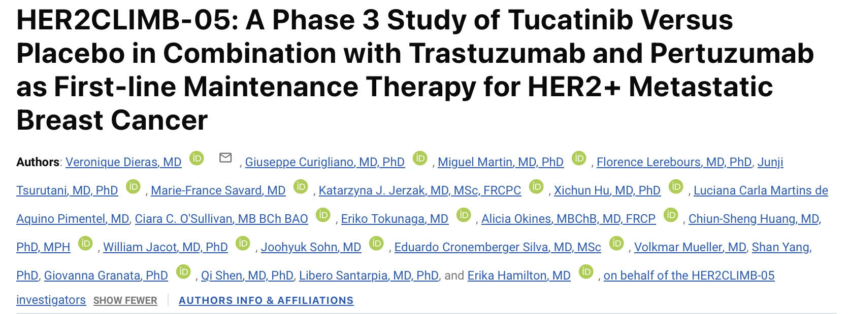 The Potential of Tucatinib as a First-Line Maintenance Therapy Option in HER2+ MBC - Sarah Cannon Research Institute 2 The Potential of Tucatinib as a First-Line Maintenance Therapy Option in HER2+ MBC - Sarah Cannon Research Institute